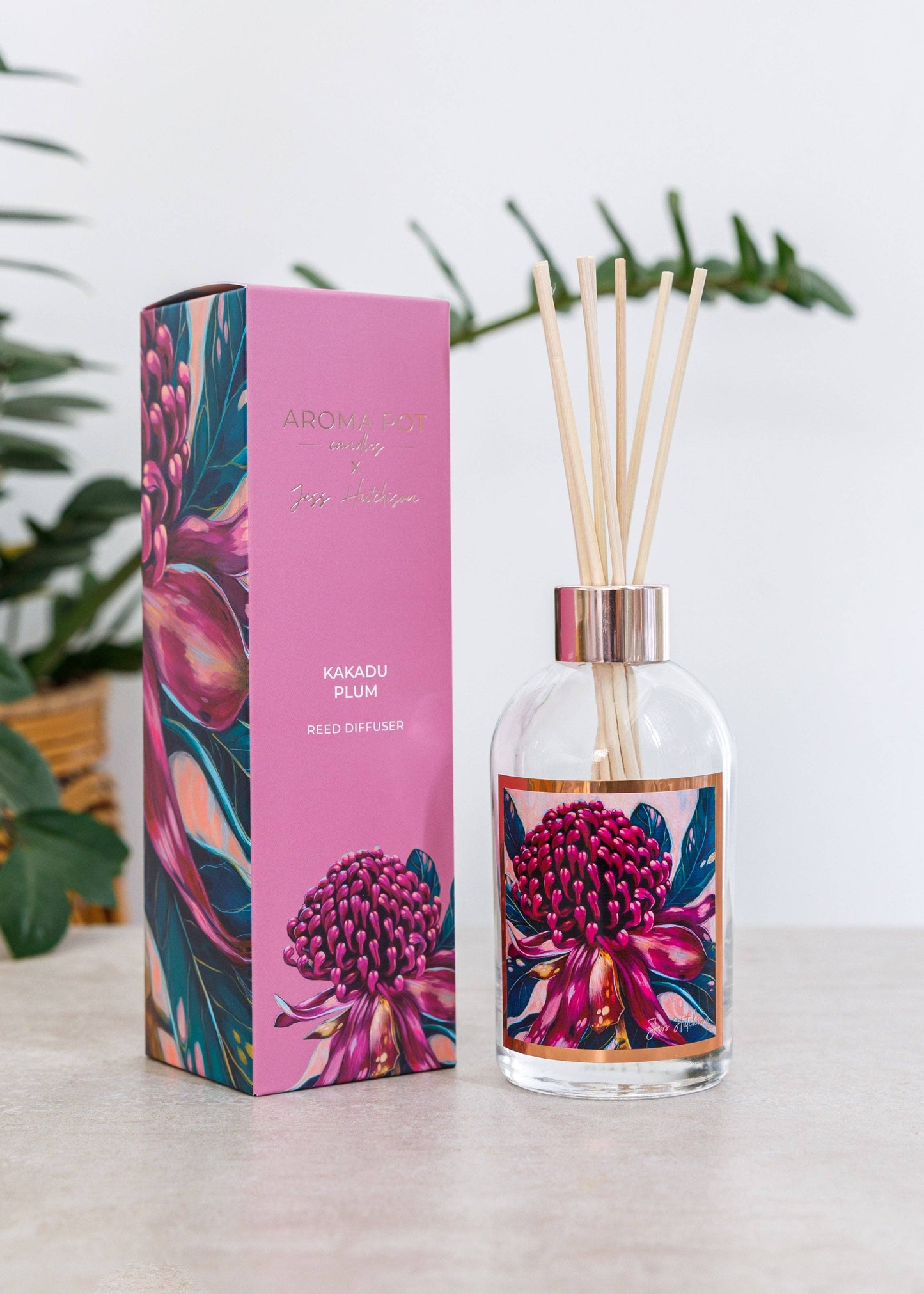 Aroma Pot - 200ml Australian artist reed diffuser - Kakadu plum