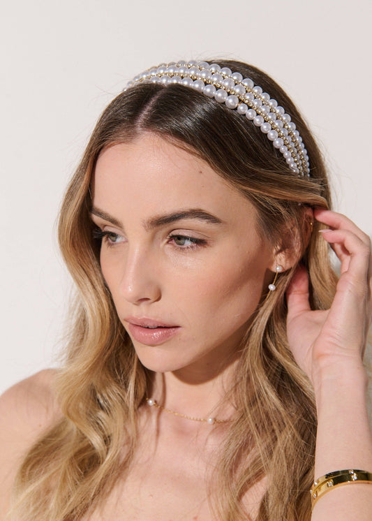 Harper Triple Pearl Headband