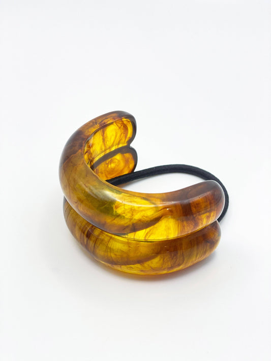 Double Crescent Hair Cuff Tie - Tortoise