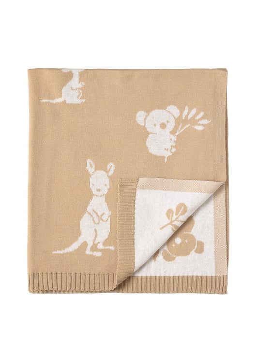 Cotton Knit Baby Blanket - Australiana