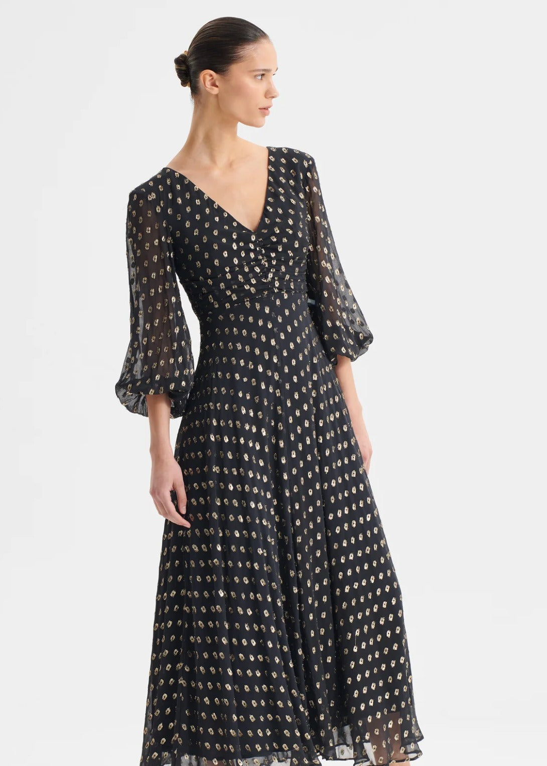 Cecile Midi Dress - Black