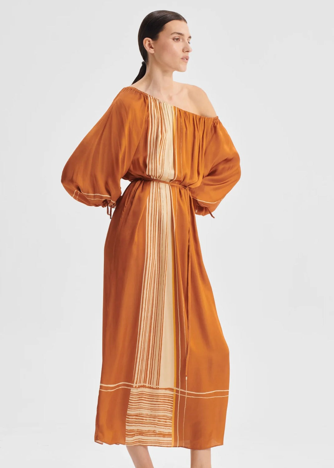 Aries One Shoulder Dress - Spice
