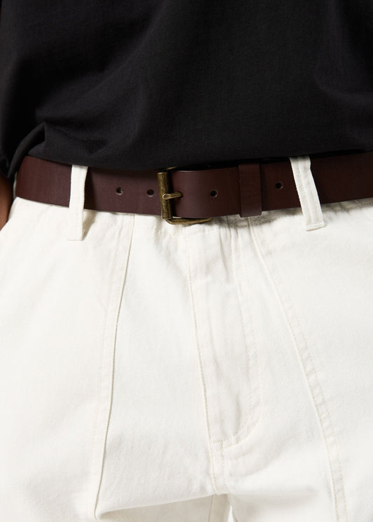 Simple Leather Belt - Brown