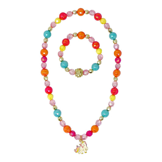 Pink Poppy - Unicorn Rainbow Charm Necklace and Bracelet Set - (Pack Size: 6)