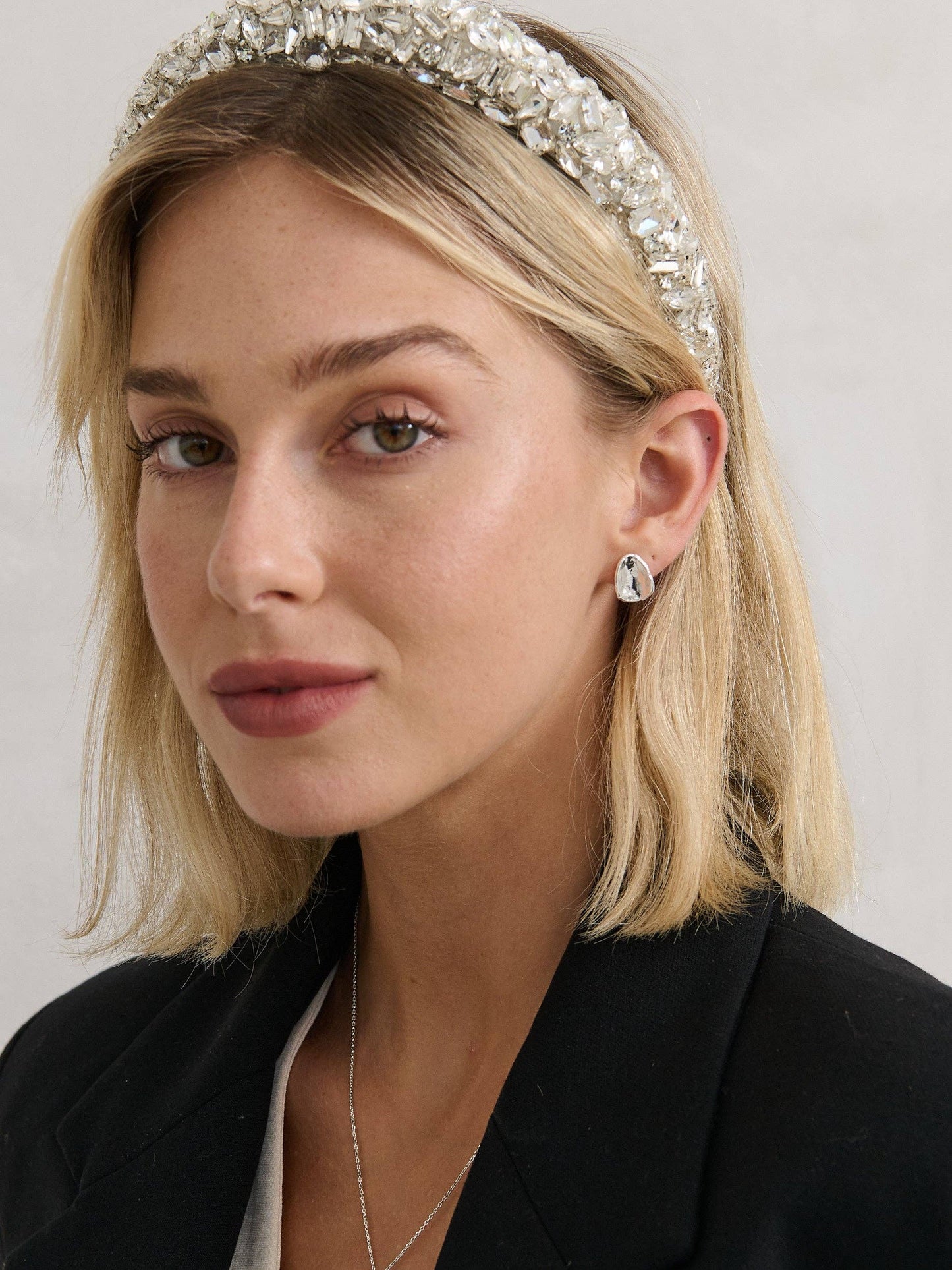Jennifer Cubic Statement Headband in Silver