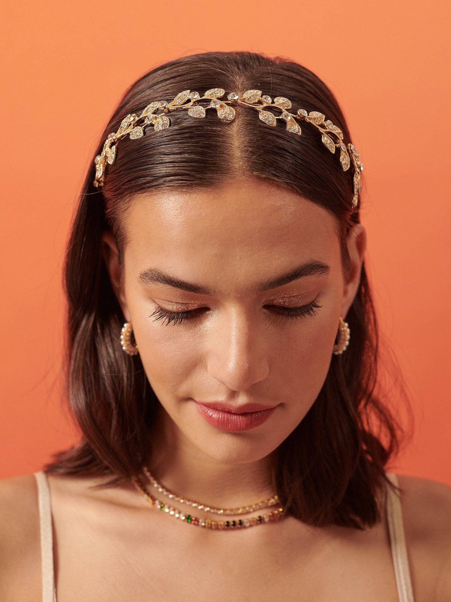 Angels Whisper Accessories - Fairy Leaf Crystal Statement Headband