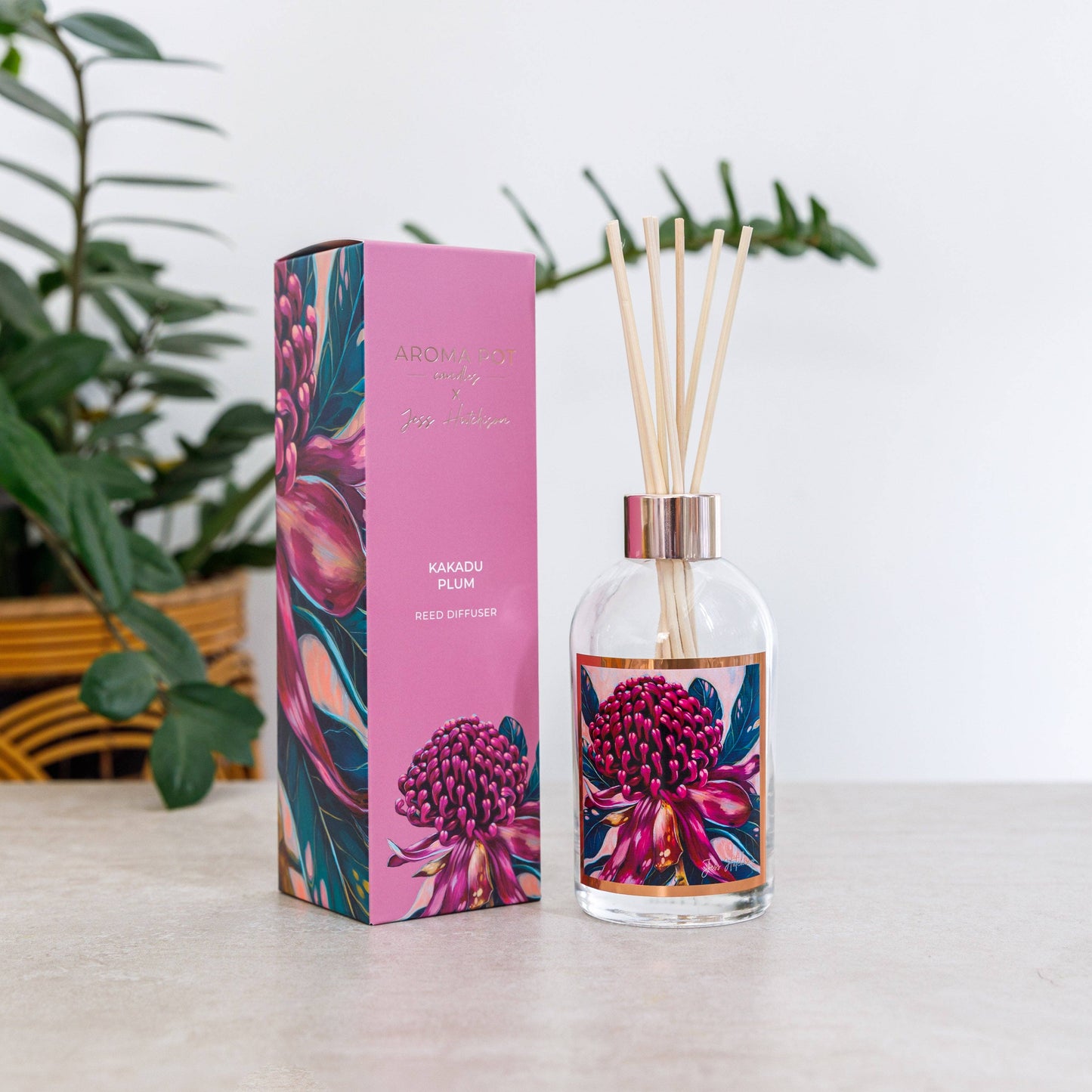 Aroma Pot - 200ml Australian artist reed diffuser - Kakadu plum