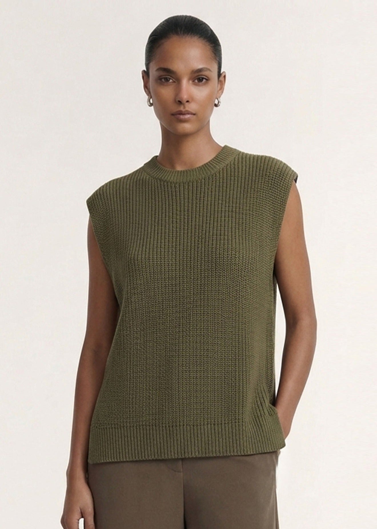 Ellis Knit Tank - Khaki