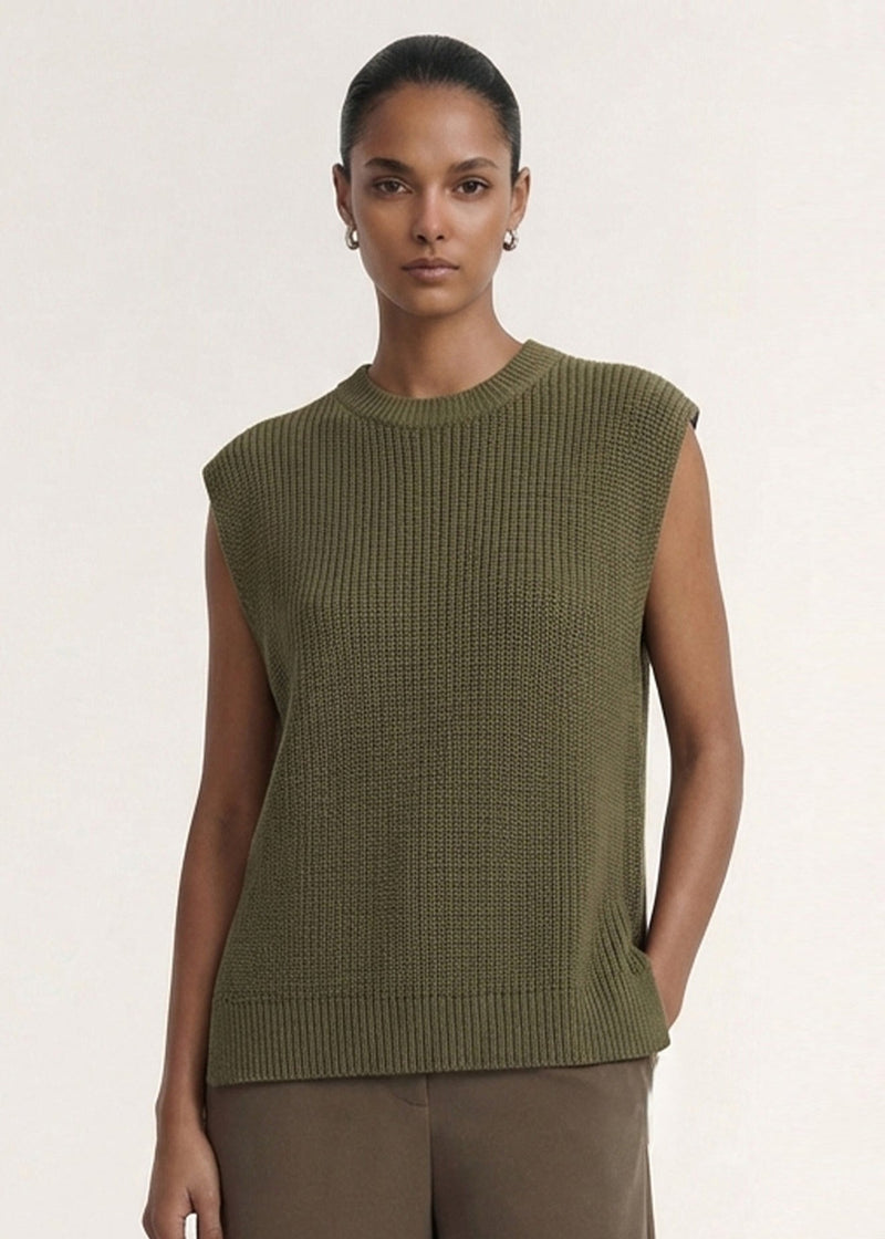 Ellis Knit Tank - Khaki