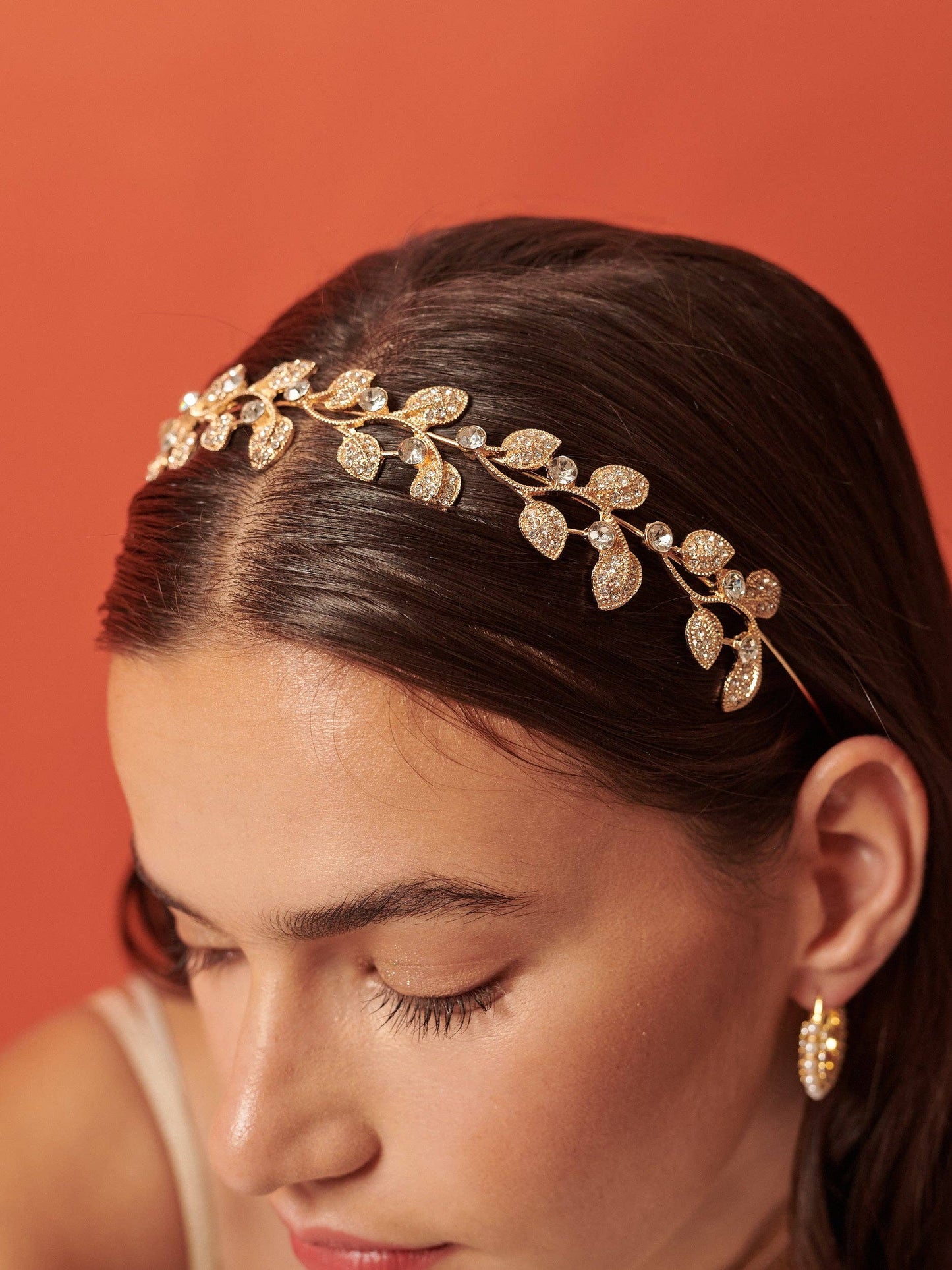 Angels Whisper Accessories - Fairy Leaf Crystal Statement Headband