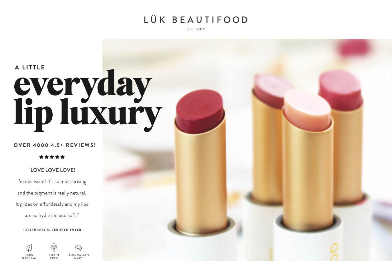 Luk Beautifood - QUICK SHOP 14 Lip Nourish™ Natural Lipstick Shades: Peach Melon