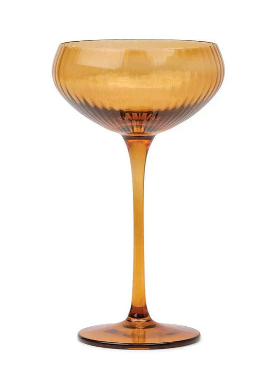 The Lou Coupe Glass - Set of 2 Amber