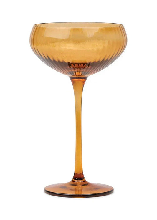 The Lou Coupe Glass - Set of 2 Amber
