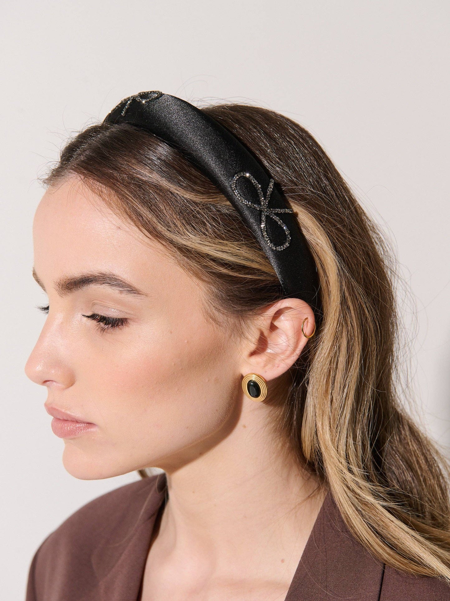 Black Diamante Bow Statement Headband