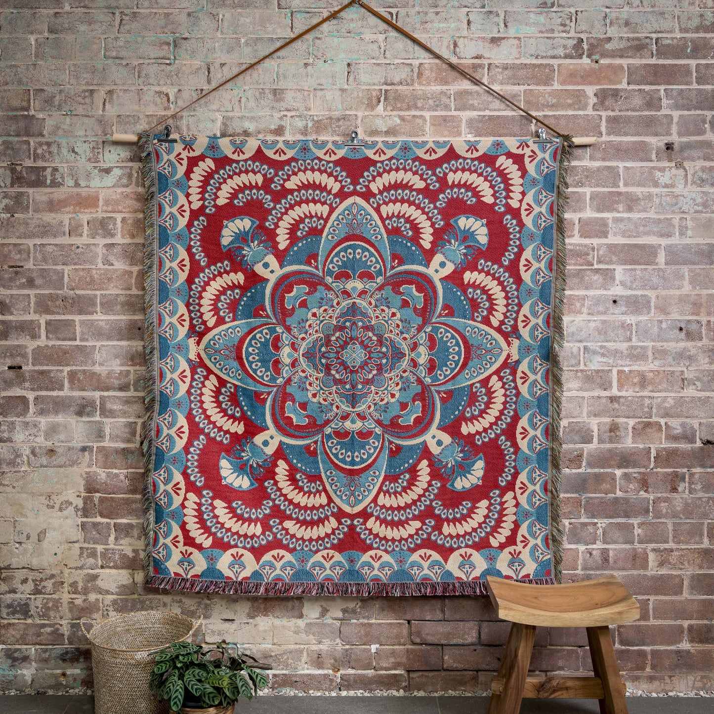 HENDEER - 'You'll Be Mine' Woven Picnic Rug/Throw: Large 170x200cm