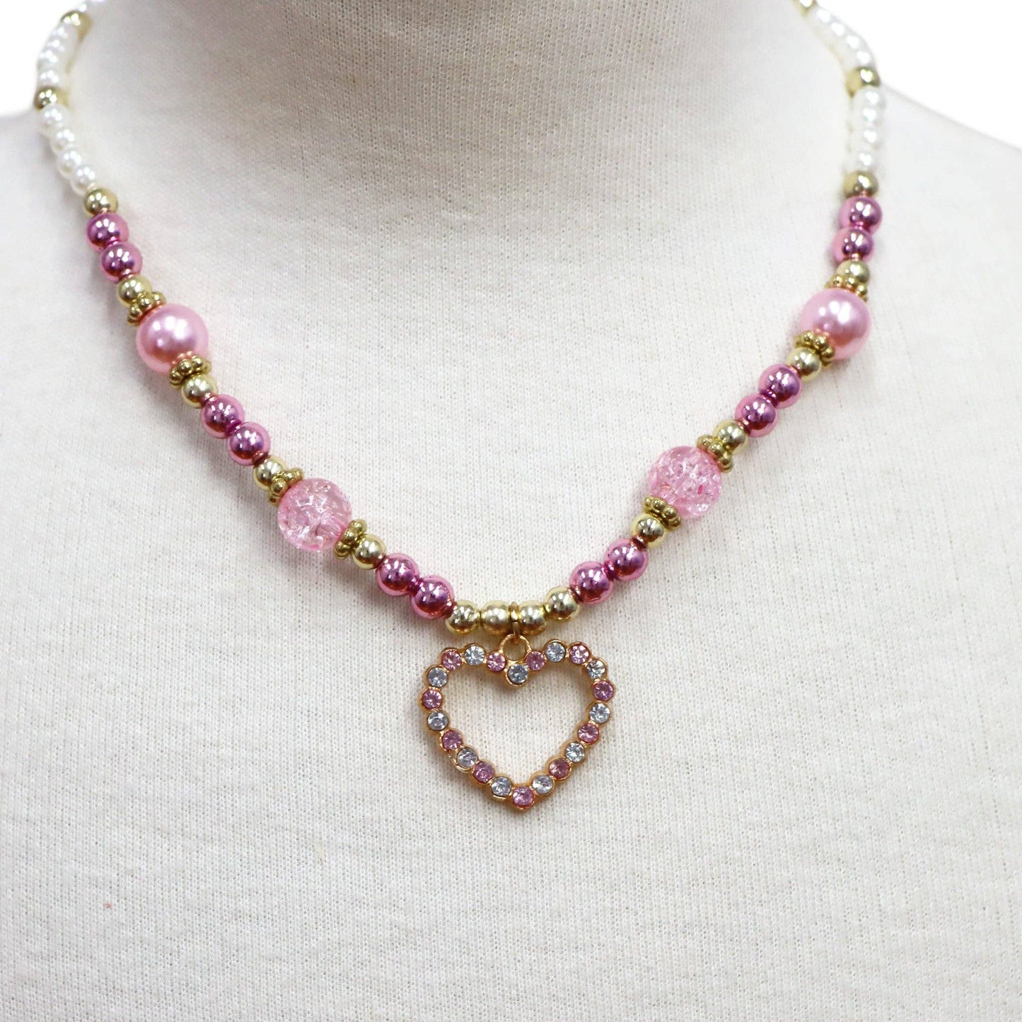 Pink Poppy - Dance Pearl Heart Necklace and Bracelet Set