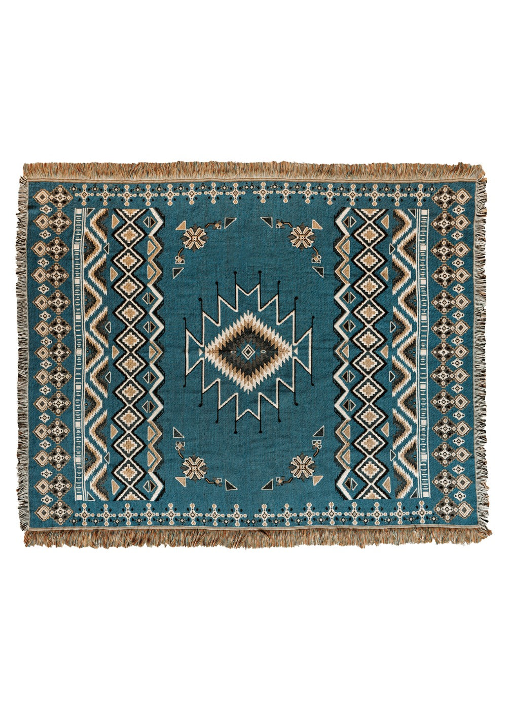 HENDEER - 'Let It Be' Woven Picnic Rug/Throw: Regular 130x160cm