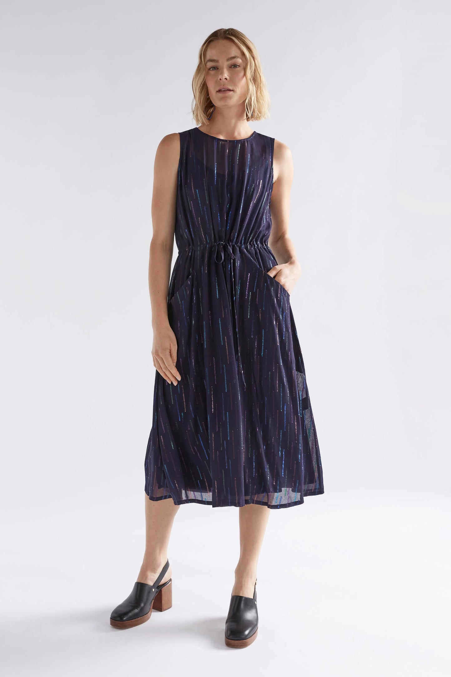 Navy Metallic - Glimmer Dress