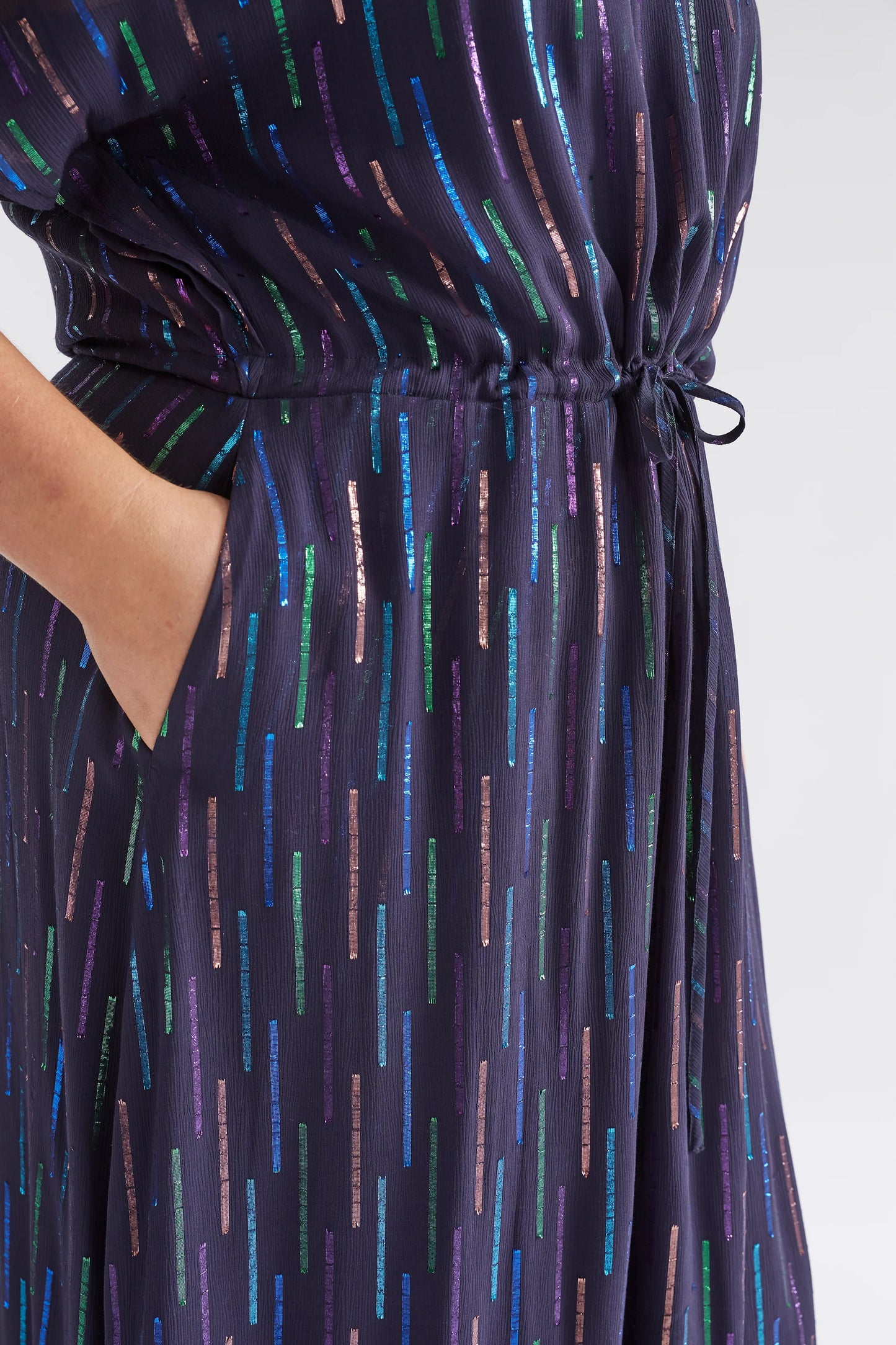 Navy Metallic - Glimmer Dress