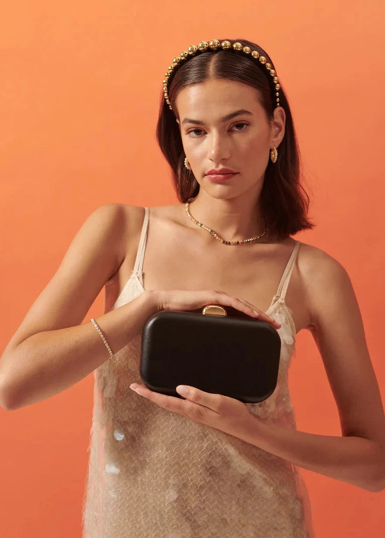 Rhea Classic Box Clutch - Black