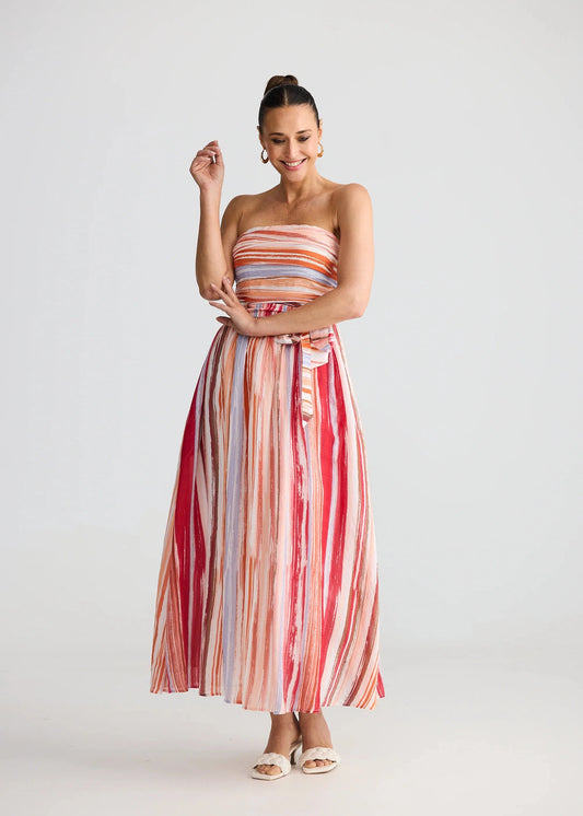 Avalon Dress - Painterly Stripe