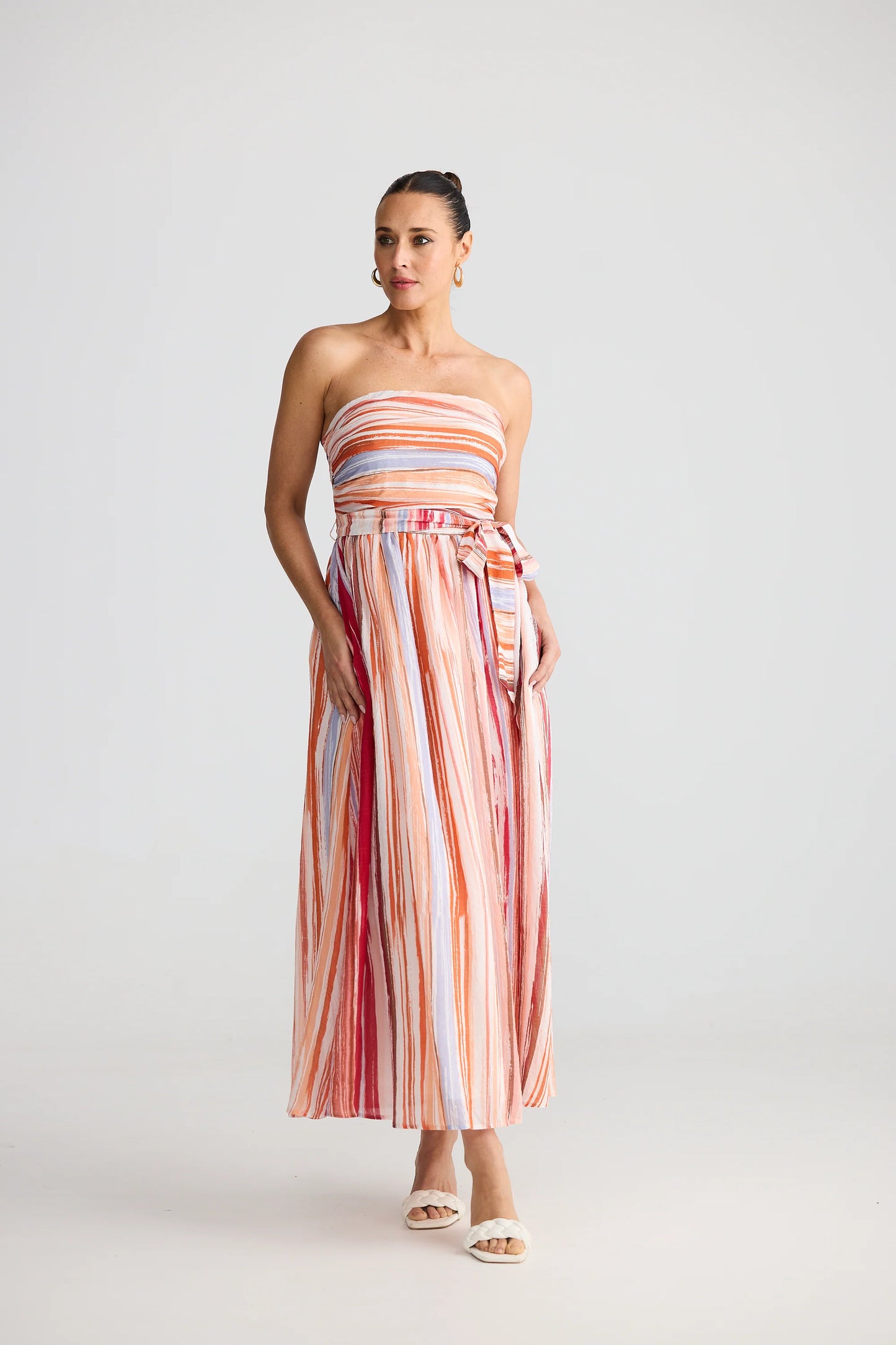 Avalon Dress - Painterly Stripe