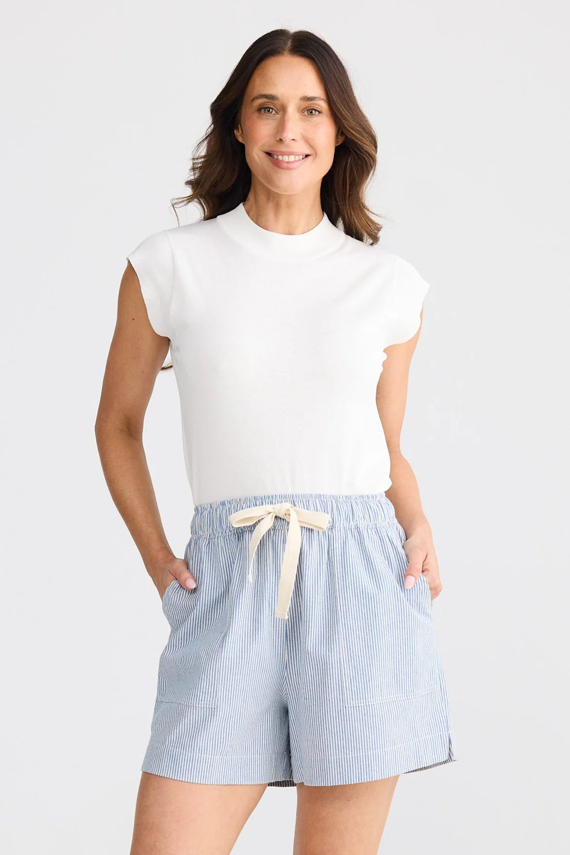 Bobbi Short - Blue Pinstripe