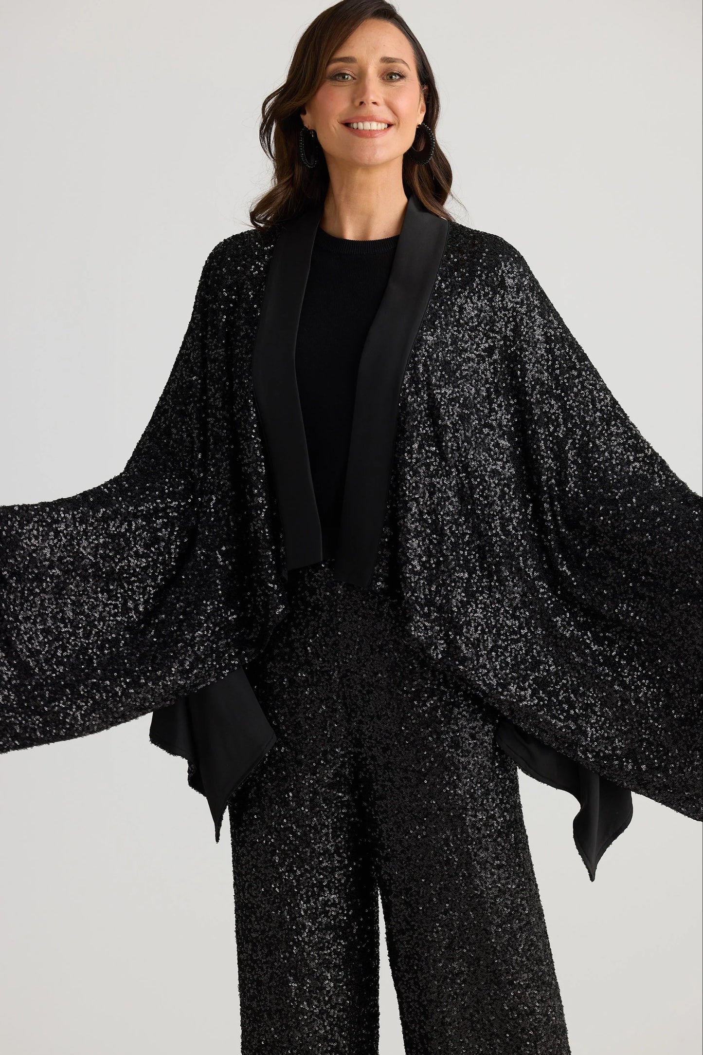 Jagger Kimono - Black Sequin