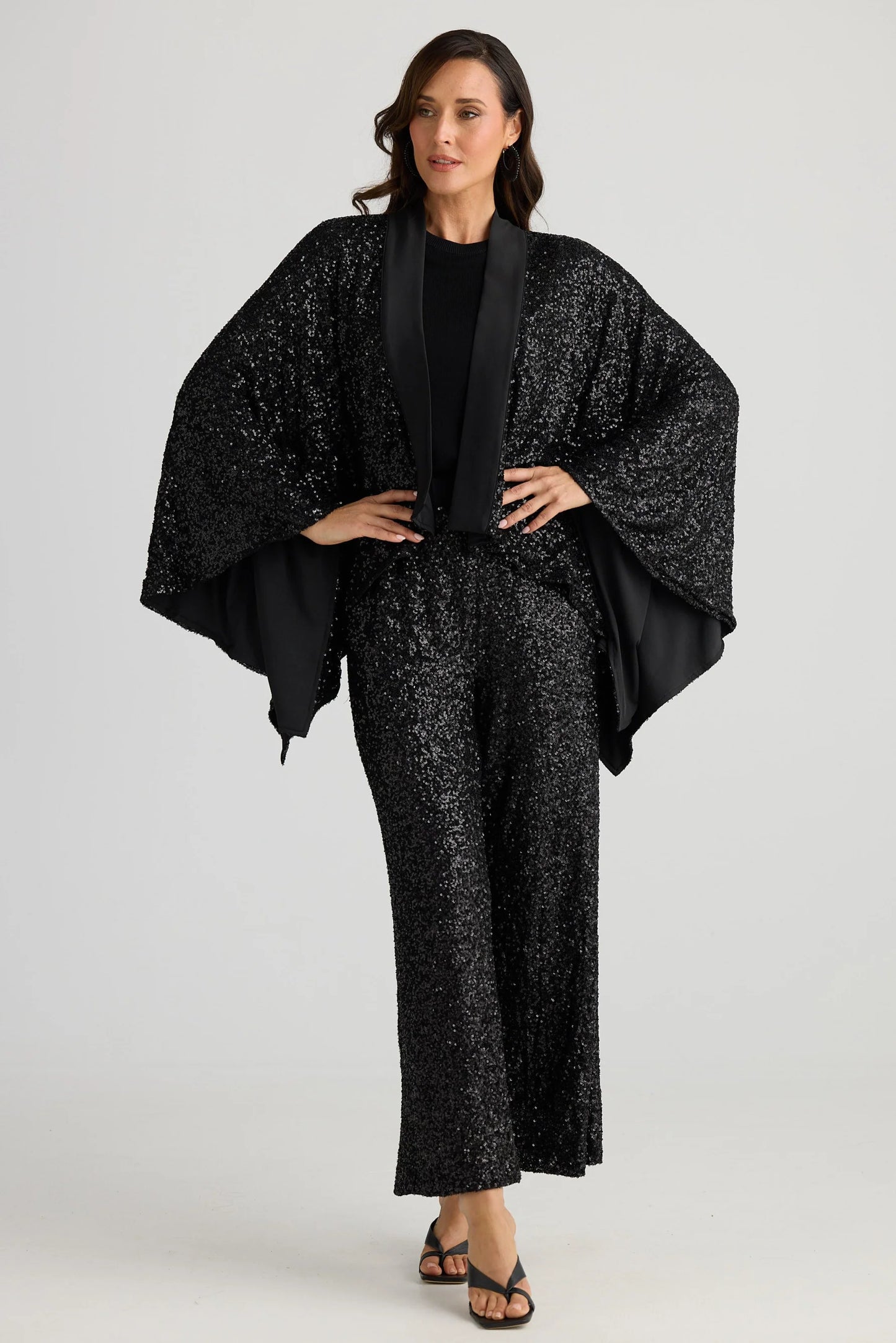 Jagger Kimono - Black Sequin