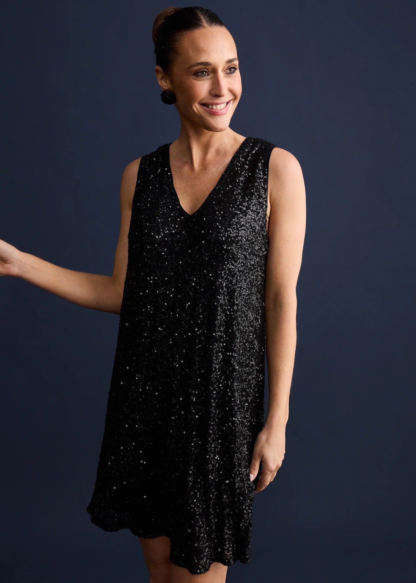 Glitz Swing Dress - Black