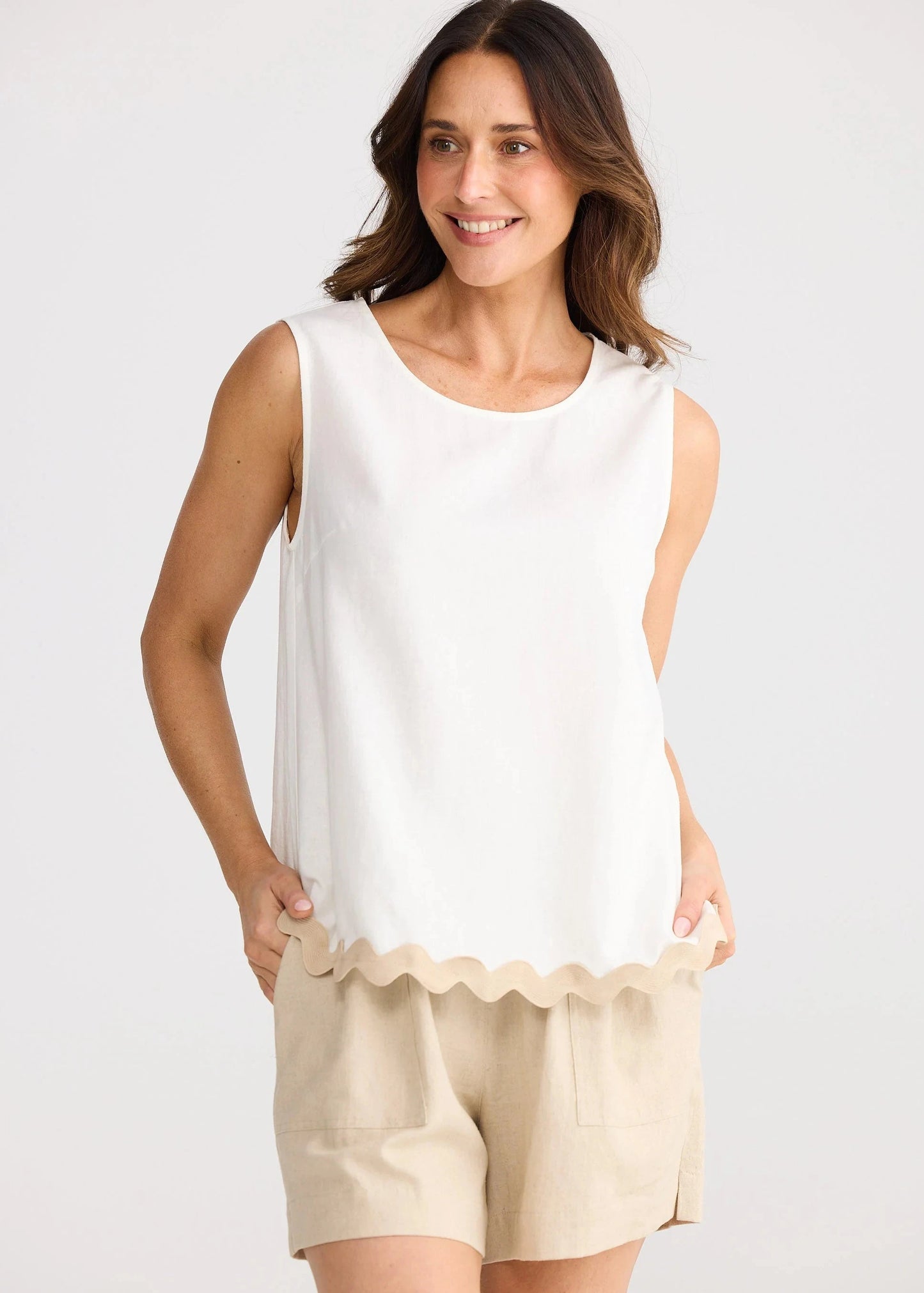 Izzy Ric Rac Top - Off White