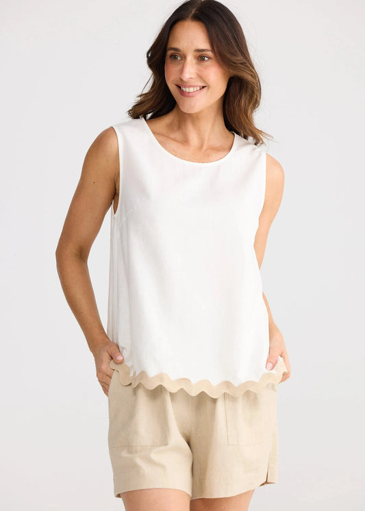 Izzy Ric Rac Top - Off White