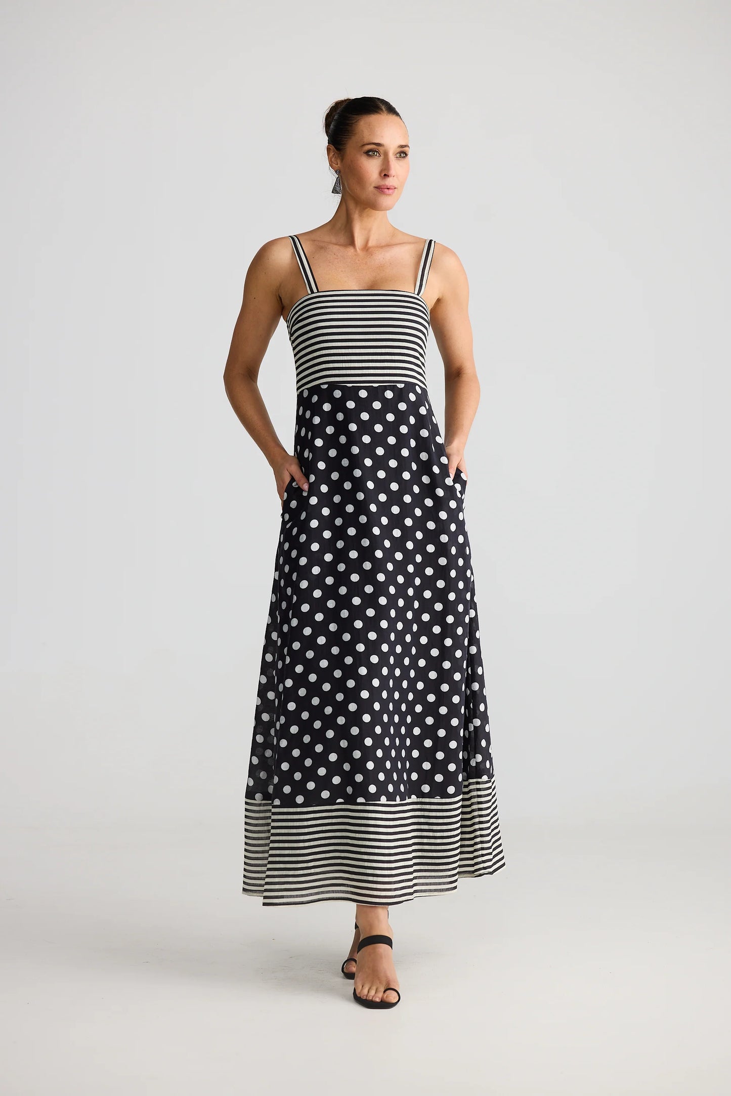 Grace Dress - Spot Stripe