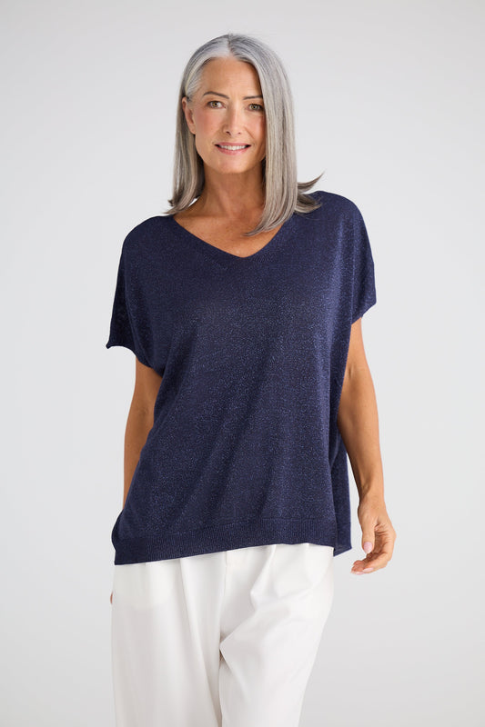 Radiance Knit Top - Navy