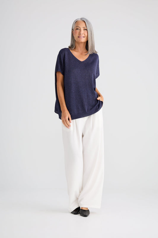 Radiance Knit Top - Navy