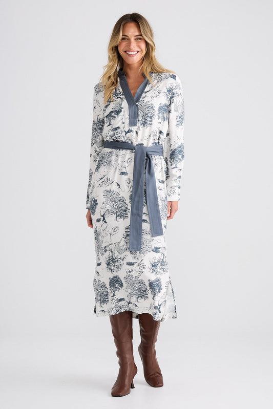 Keera Dress - Slate Toile