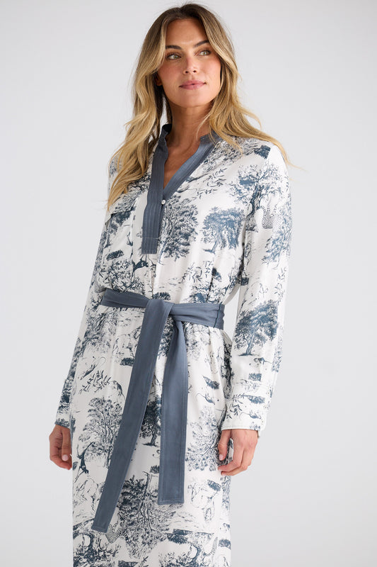 Keera Dress - Slate Toile