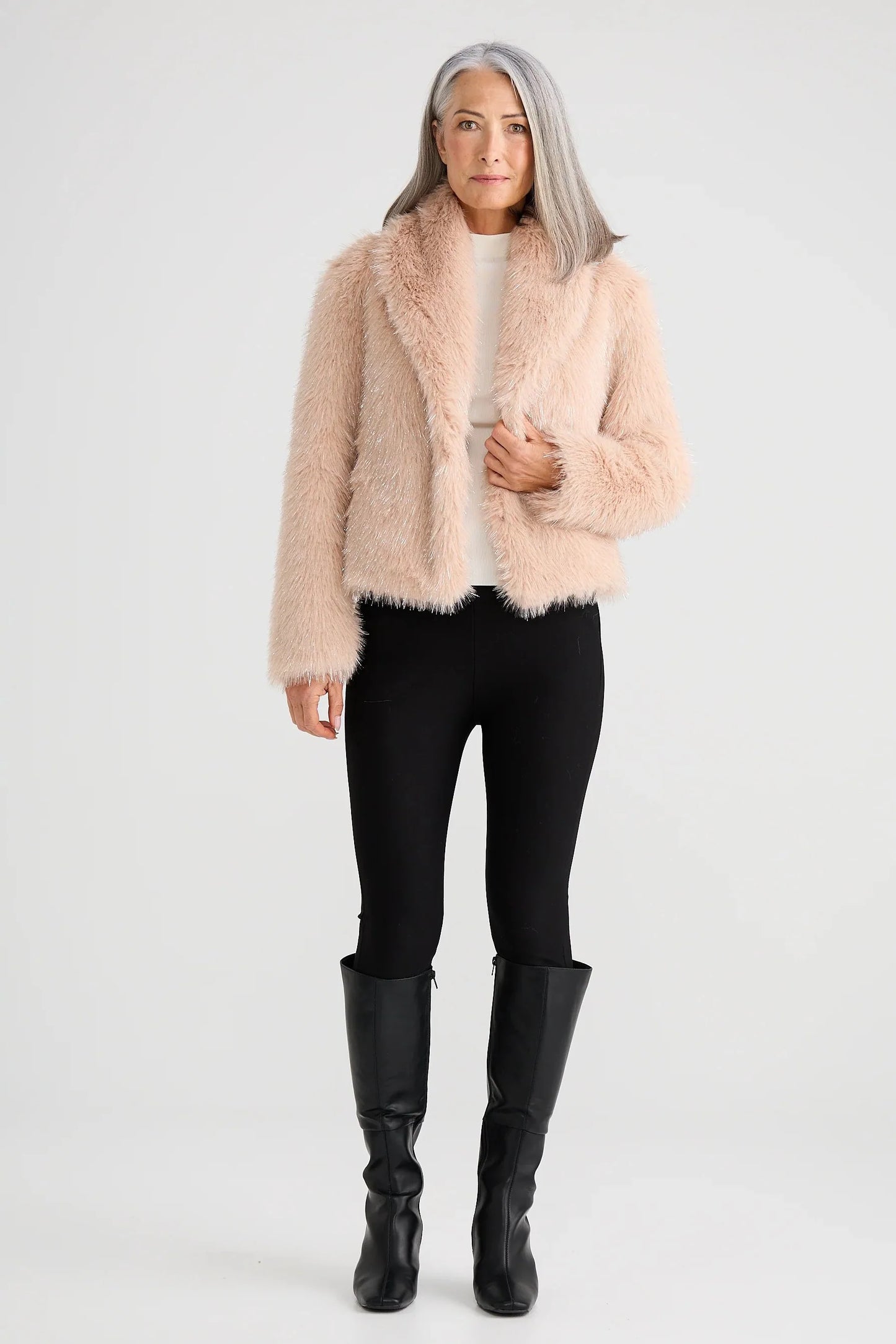 Glamour Fur Jacket - Blush Sparkle