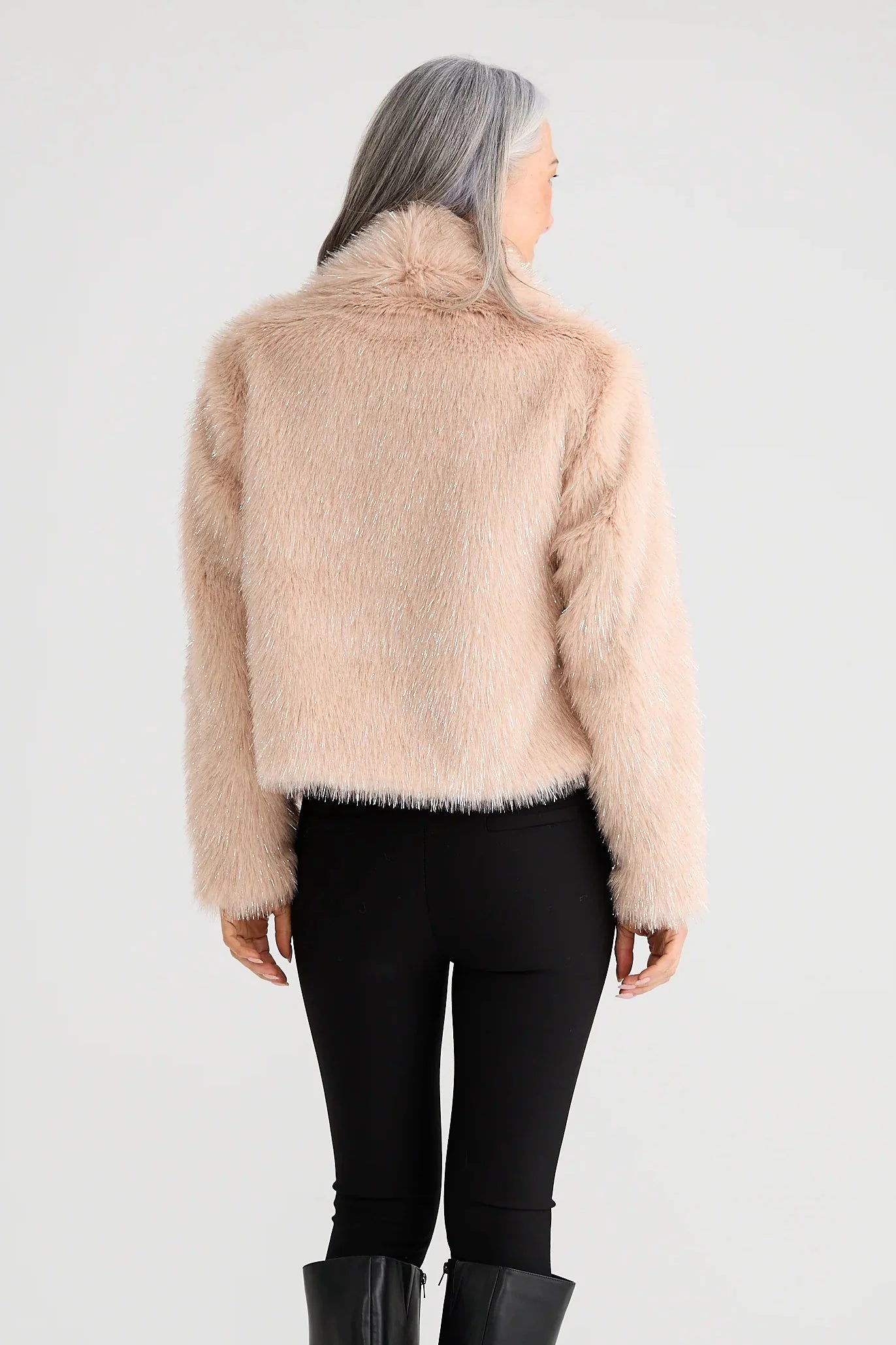 Glamour Fur Jacket - Blush Sparkle
