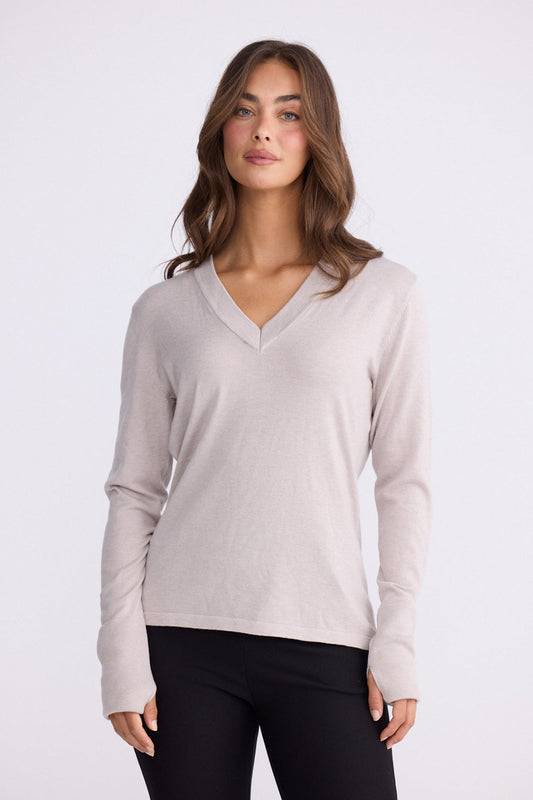 Cassian LS Knit Top - Dove