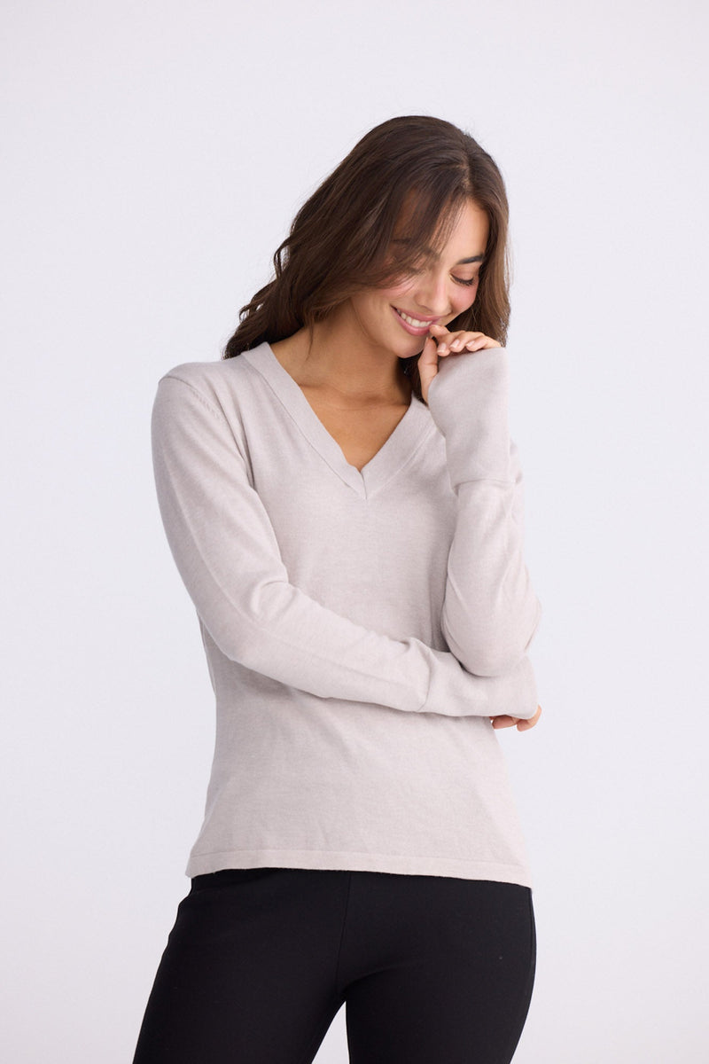 Cassian LS Knit Top - Dove