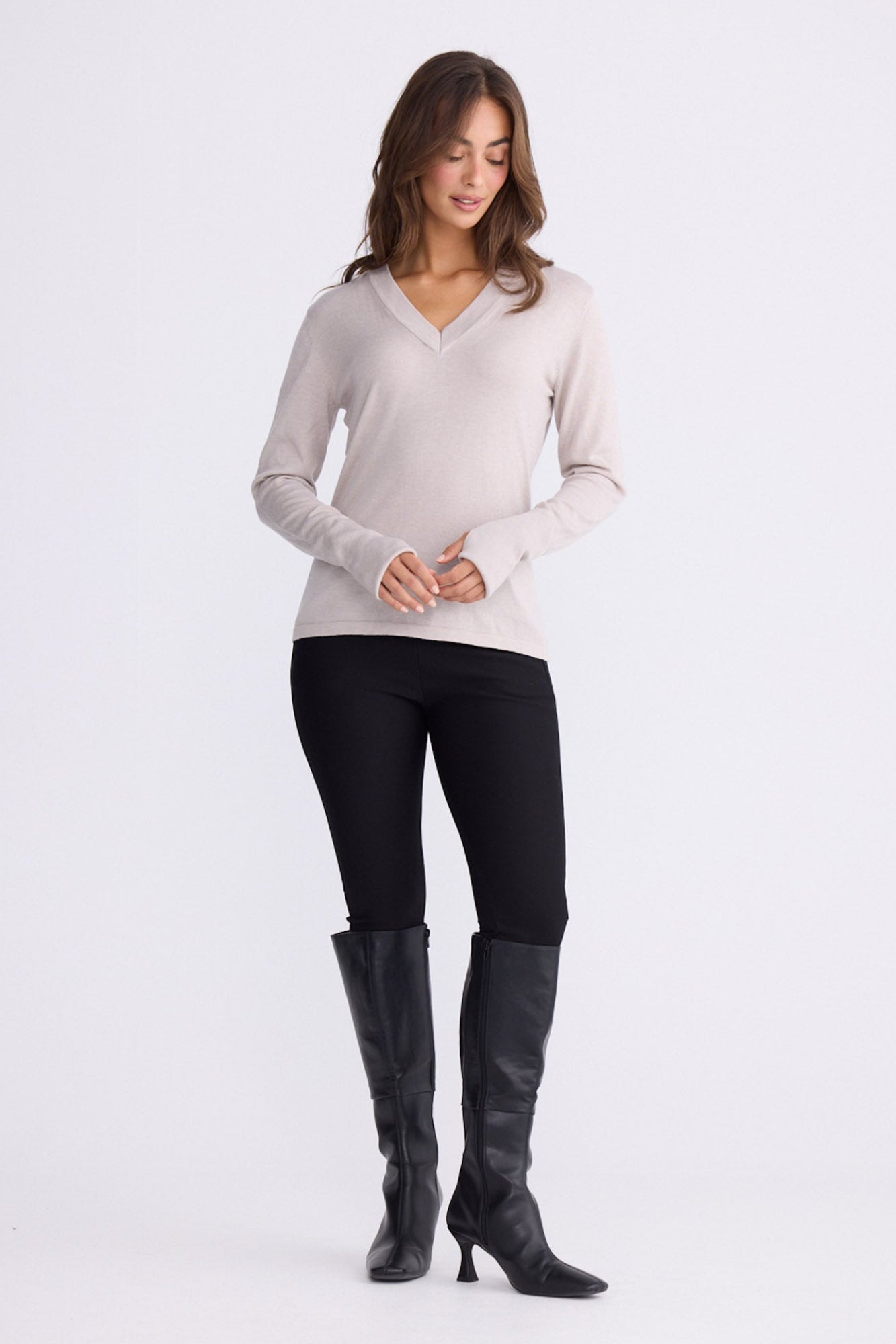 Cassian LS Knit Top - Dove