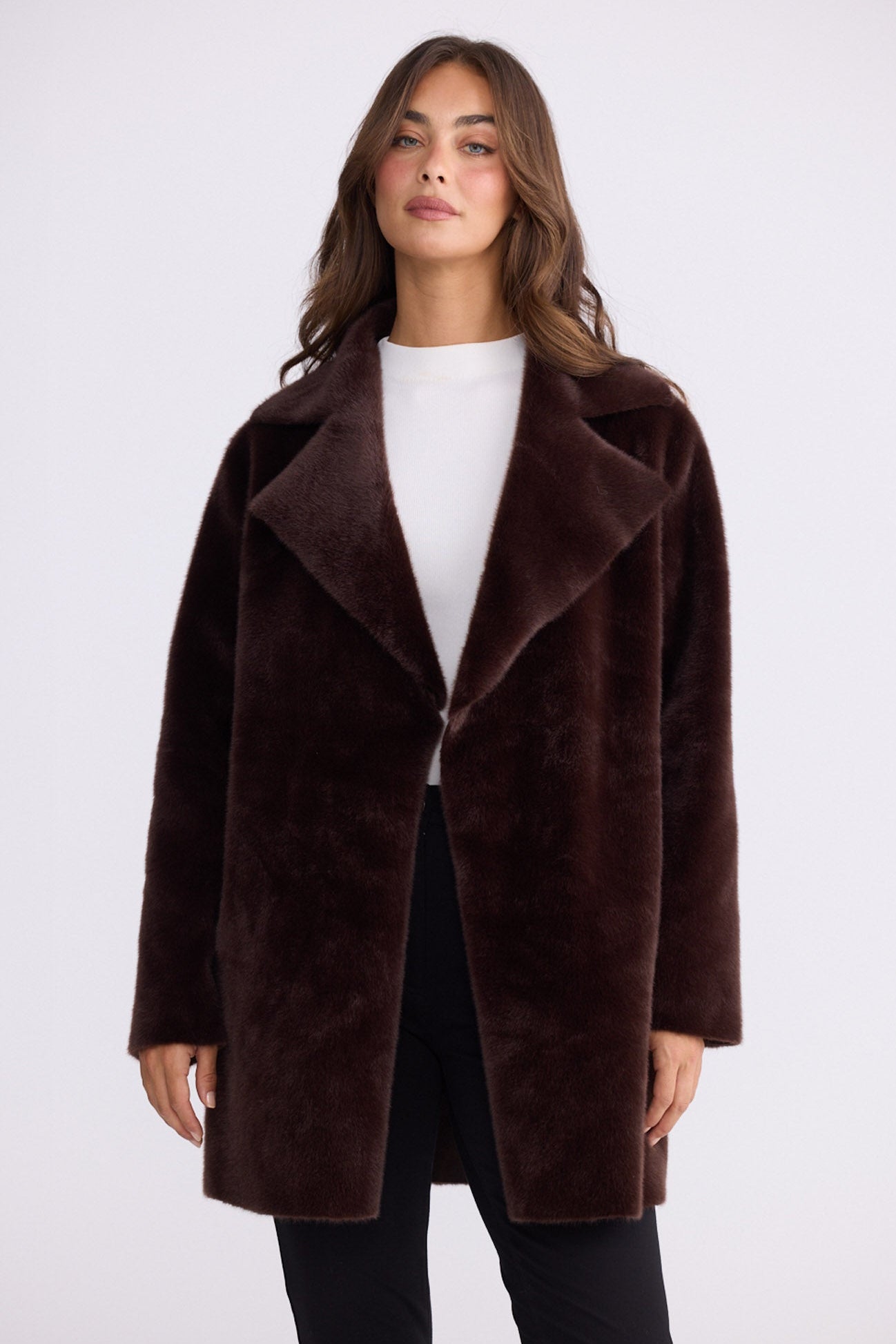 Odette Fur Coat - Chocolate - photo 1