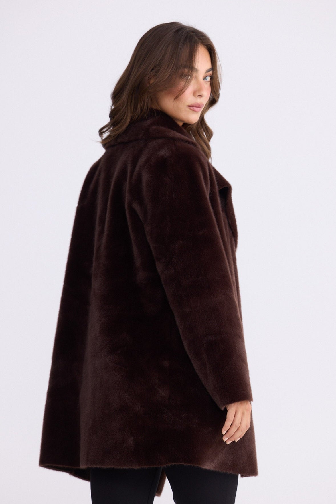 Odette Fur Coat - Chocolate - photo 5