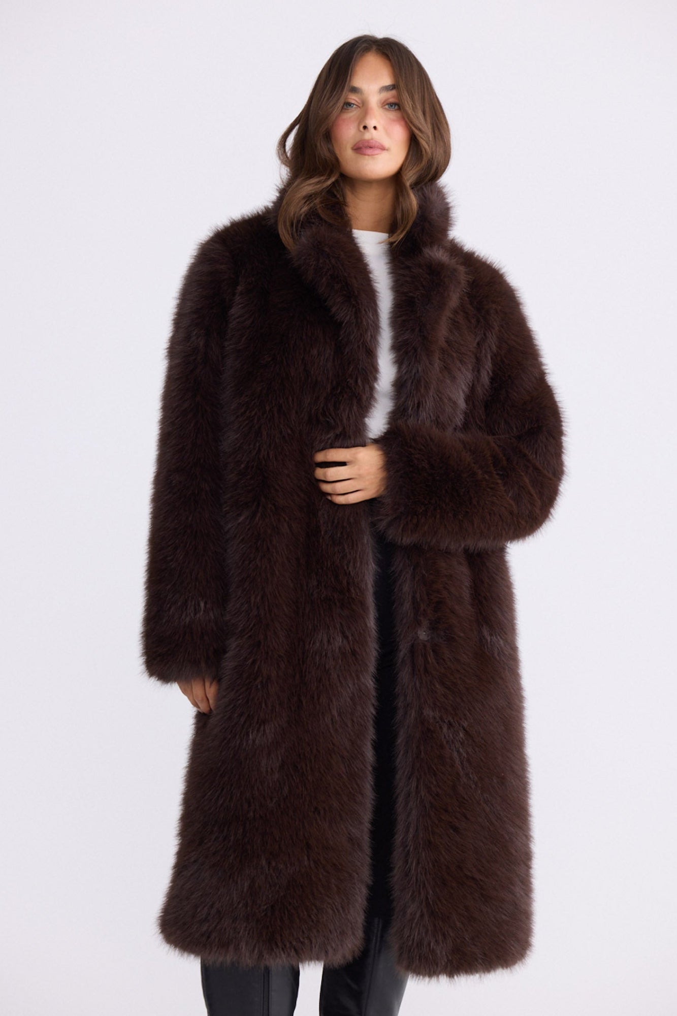Angela Fur Coat - Chocolate - photo 1