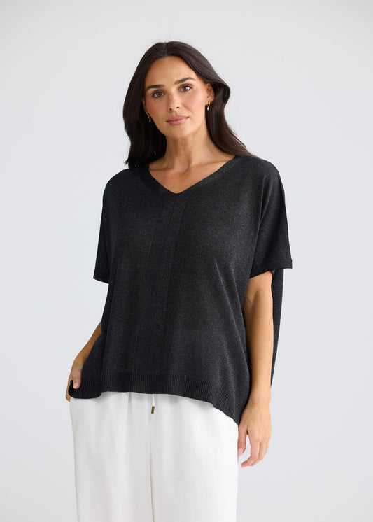 Jessamy Top - Black W Silver