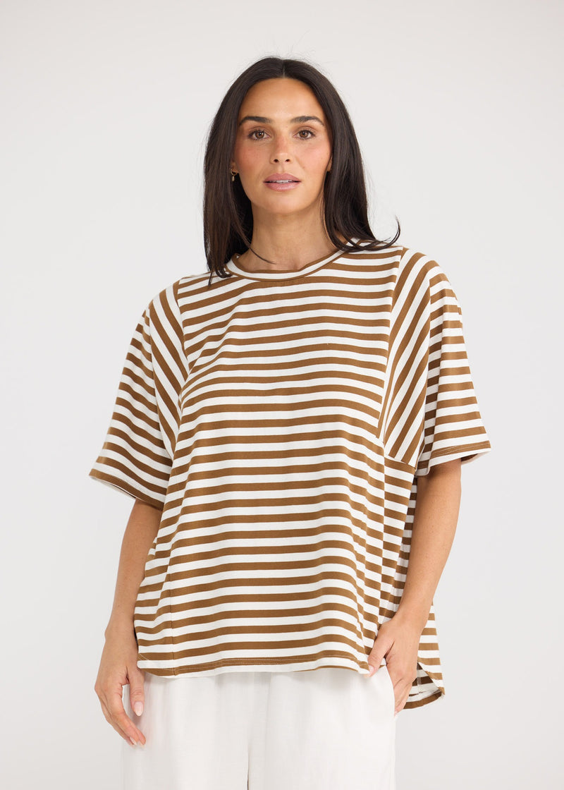 Sana Tee - Beige Stripe