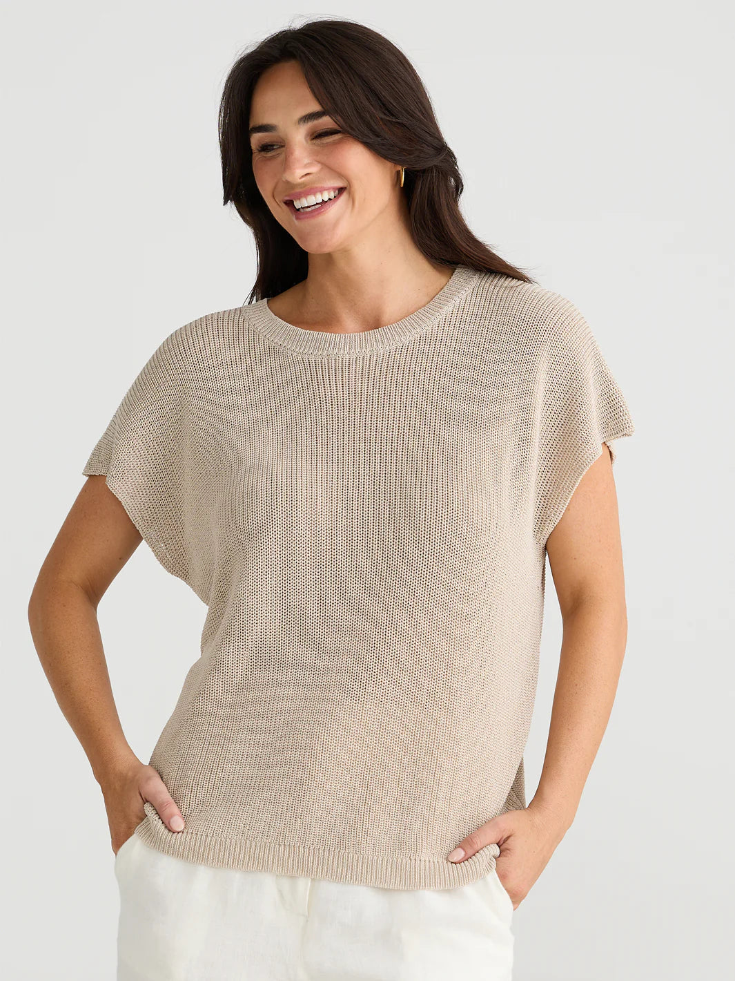 Limo Knit Vest - Natural