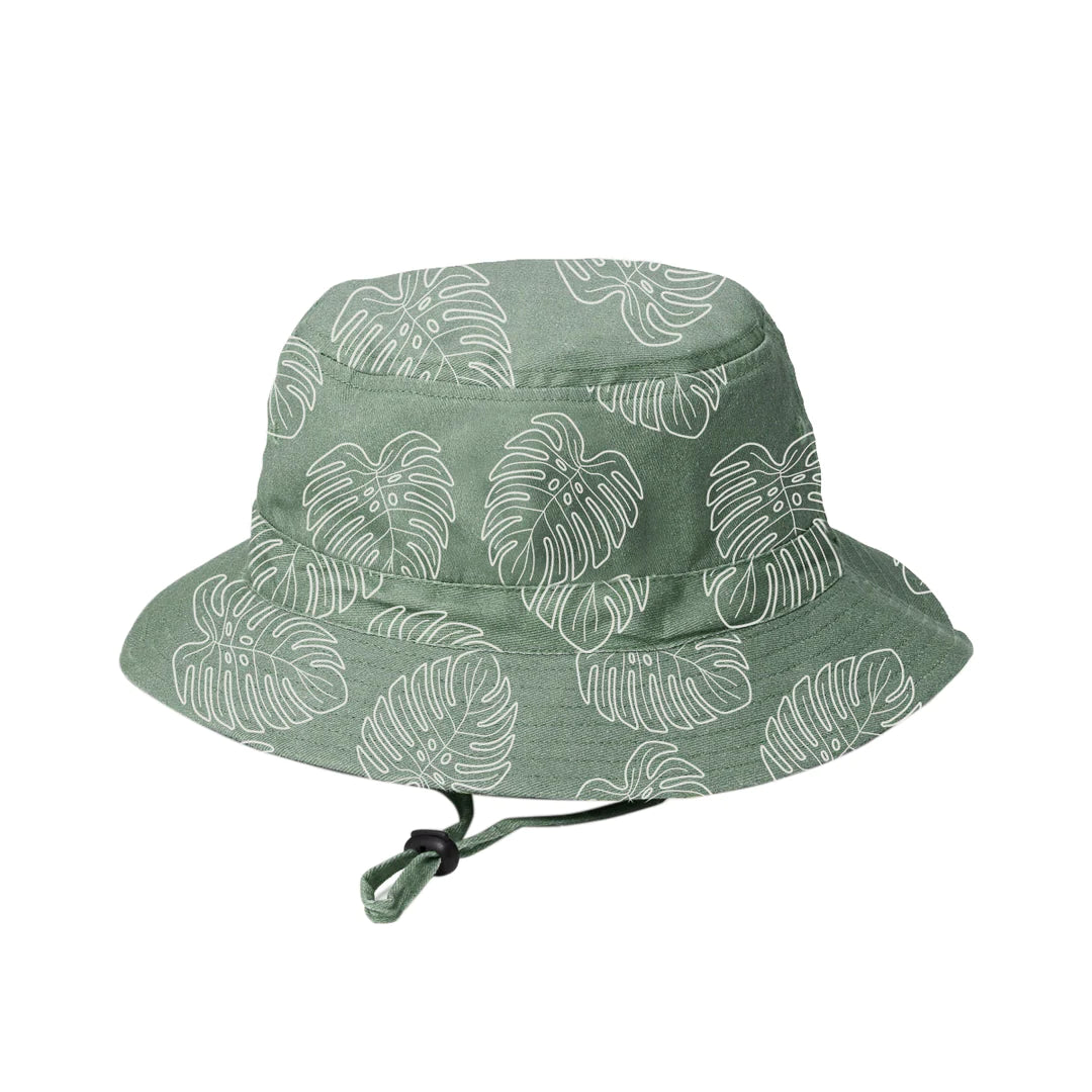 Reversible Bucket Hat- Jade Monstera