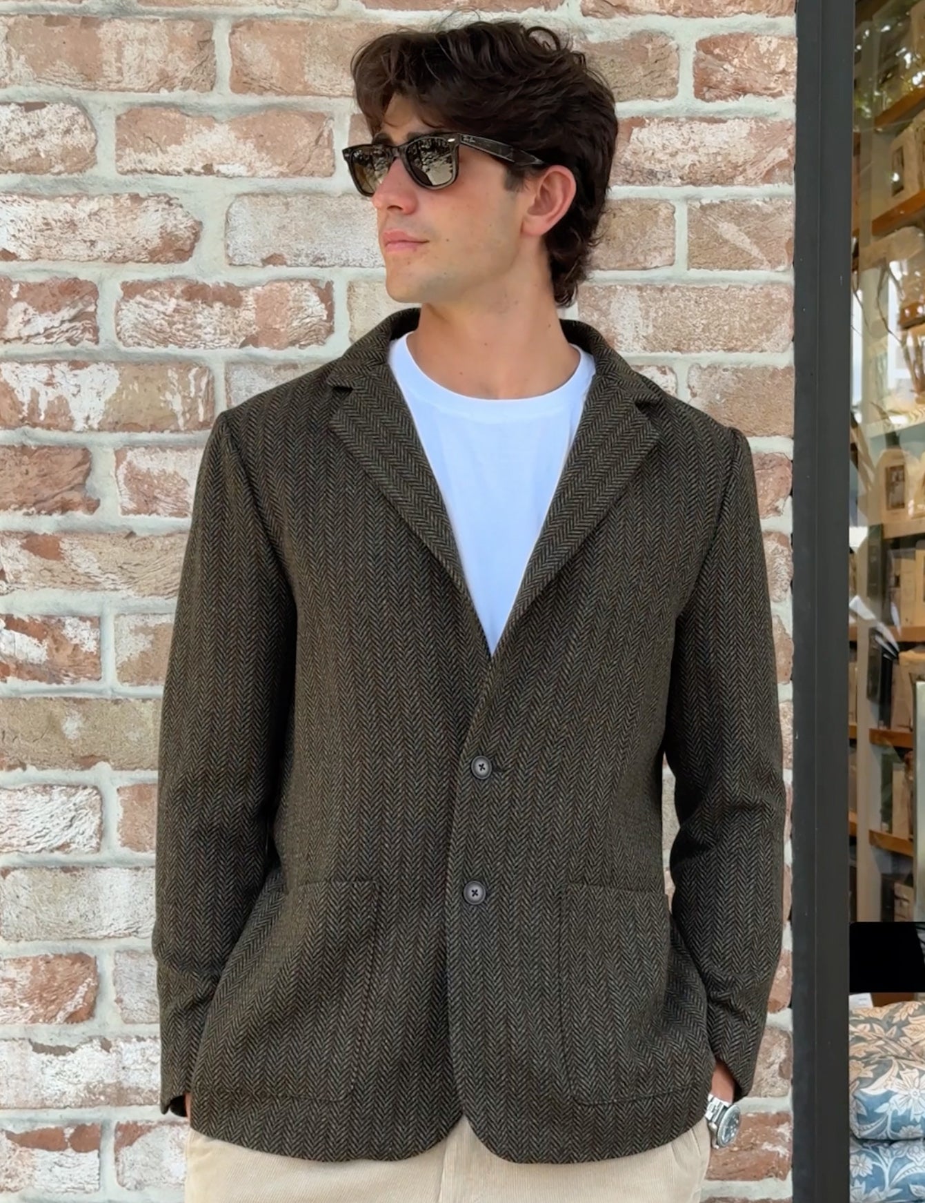 Carlton Blazer - Brown Herringbone